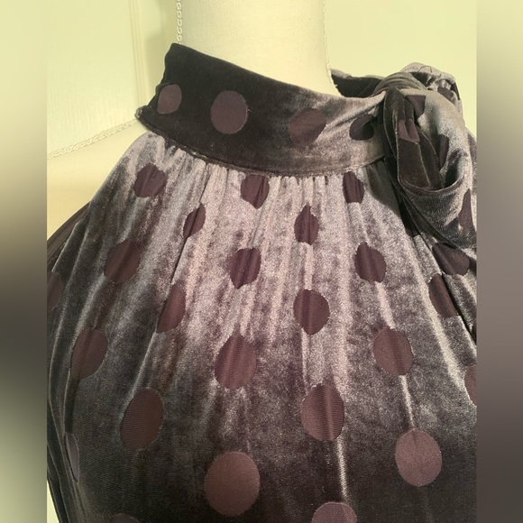 Calvin Kline Velvet Polka Dot Dress - Picture 8 of 12